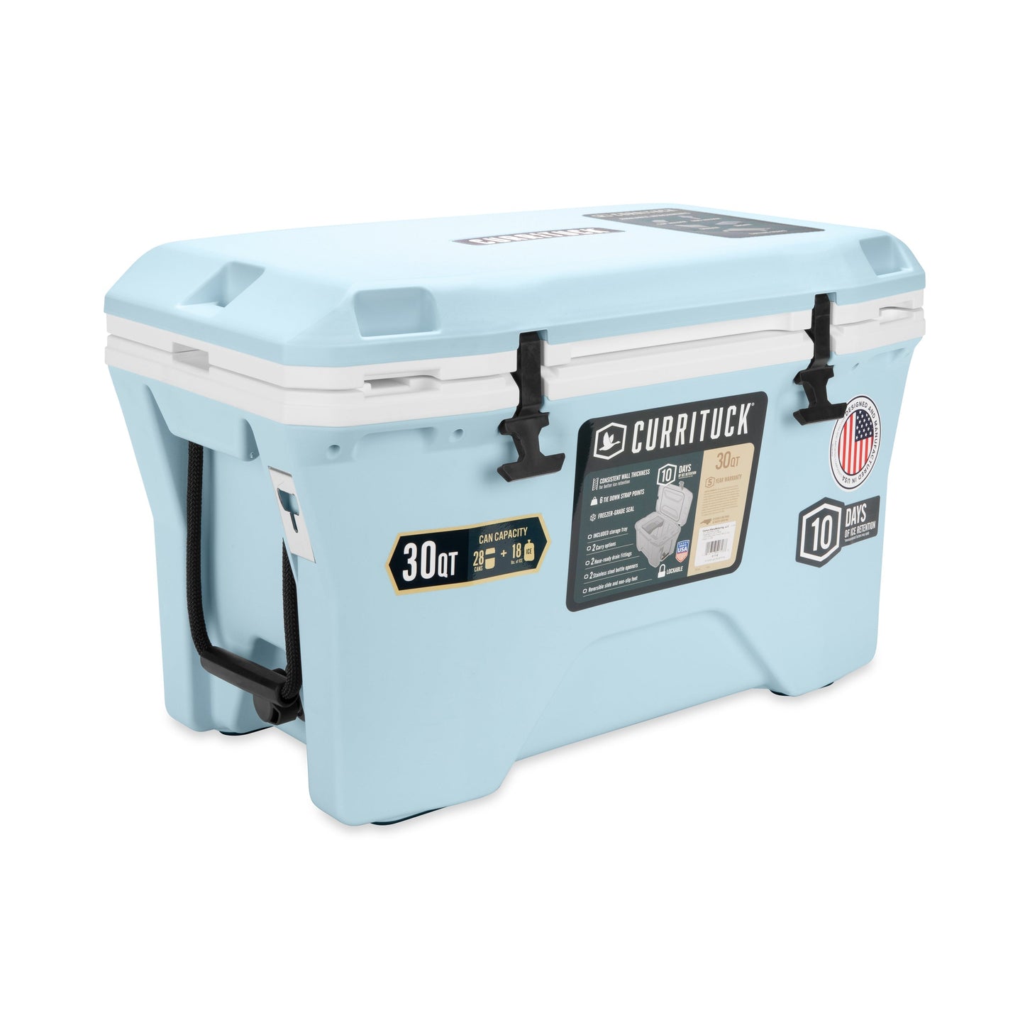 Currituck Premium 30 Quart Cooler - Light Blue & White