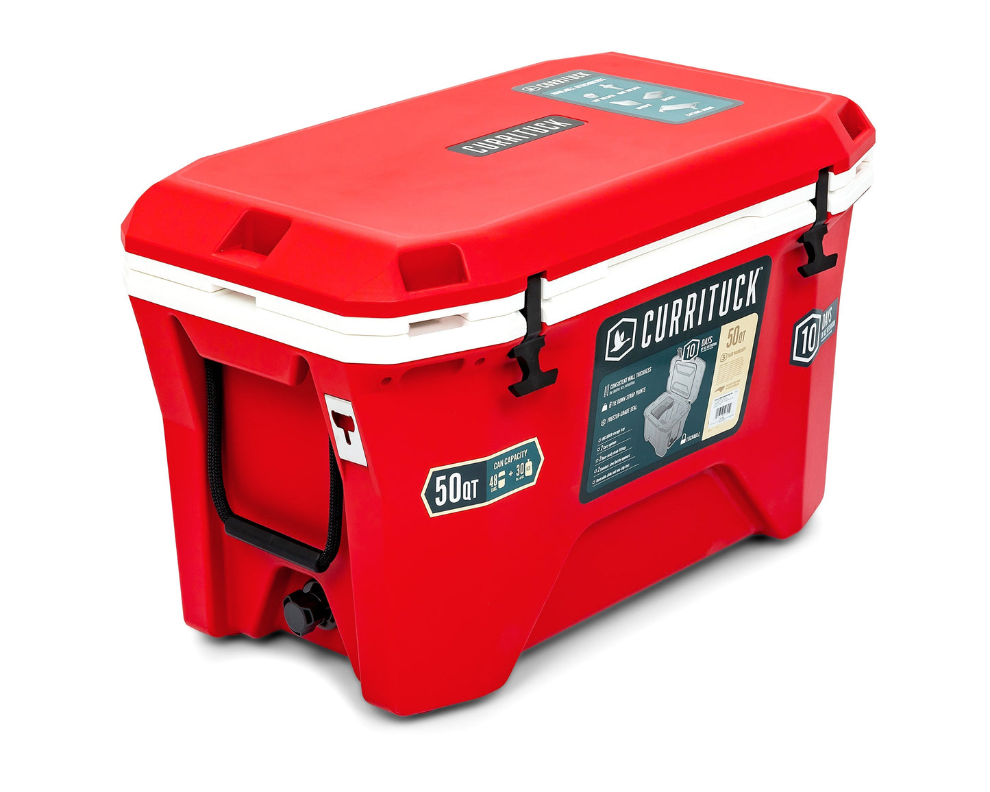 Currituck 30 and 50 Quart Premium Coolers - Bright Red & White