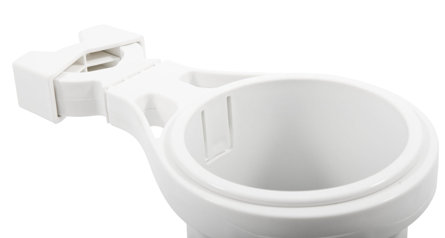 Camco Small Rail Mounted Cup Holder - White